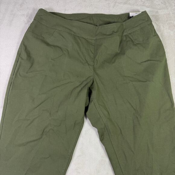 Slim-Sation Traveler Ponte Cropped Pants Olive Green Women’s Size 18W - Picture 5 of 9